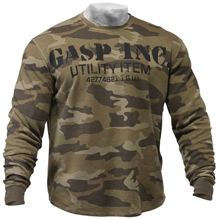 GASP Thermal Gym Sweater - Camoprint Detail 1