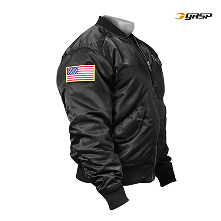 GASP Utility Jacket Including US Flag Patch - Black Detail 2