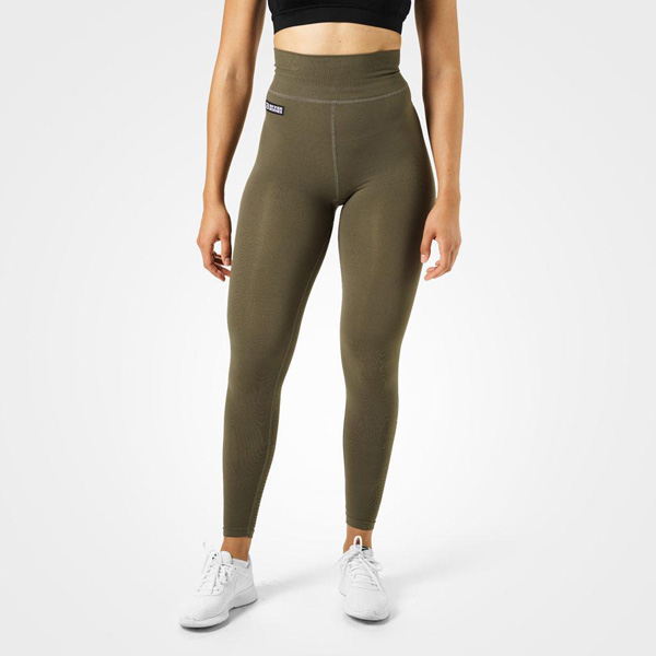 Better Bodies Bowery High Tights - Khaki Green Detail 2
