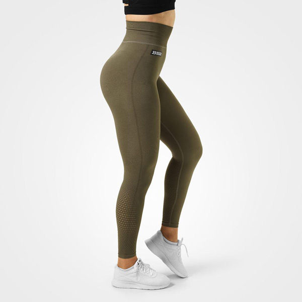 Better Bodies Bowery High Tights - Khaki Green Detail 1