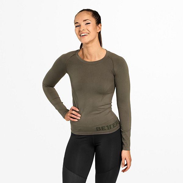 Better Bodies Nolita Seamless L/S - Washed Green Detail 1