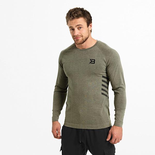 Better Bodies Hamilton L/S - Washed Green Detail 1