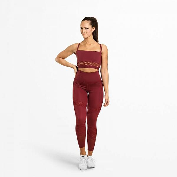 Better Bodies Waverly Mesh Bra - Sangria Red Detail 3