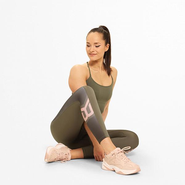 Better Bodies Chrystie High Tights - Washed Green Detail 1