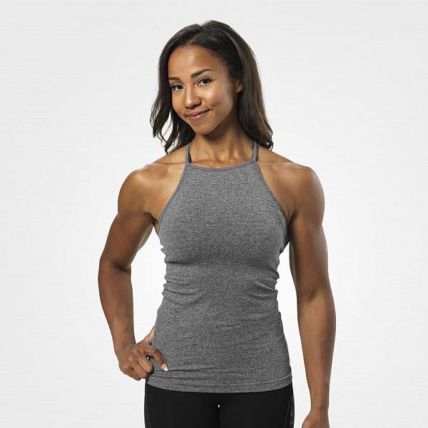 Better Bodies Performance Halter - Graphite Melange Detail 1