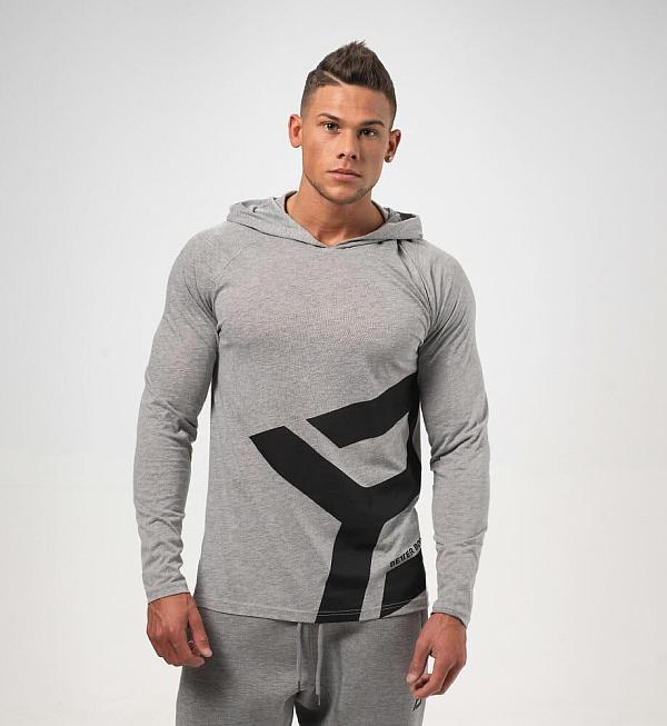 Better Bodies Astor L/S Hoodie - Grey Melange Detail 1