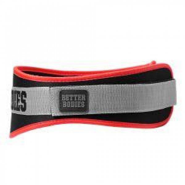 Better Bodies Basic Gym Belt - Black / Jester Red Detail 2