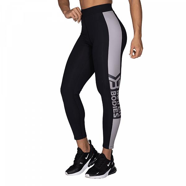 Better Bodies Chrystie High Tights - Black/Steel Grey Detail 3