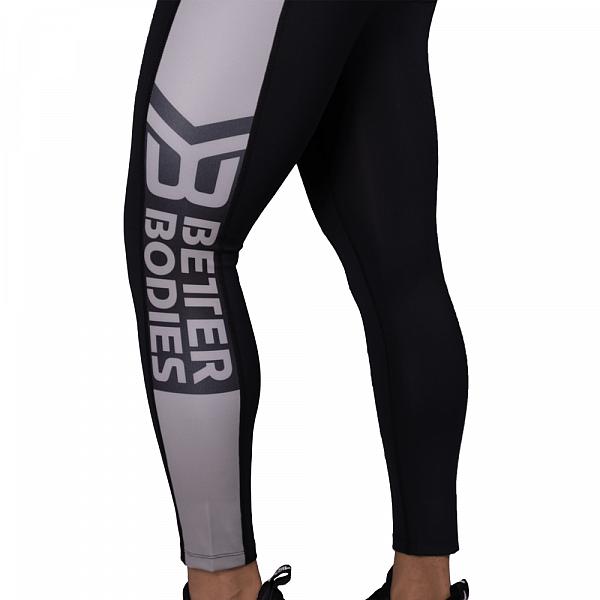 Better Bodies Chrystie High Tights - Black/Steel Grey Detail 4