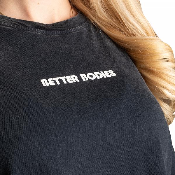 Better Bodies With Love Tee - Washed Black Detail 4