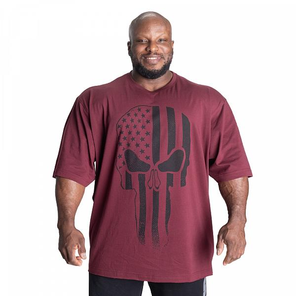 Better Bodies Skull Union Iron Tee - Maroon Detail 1