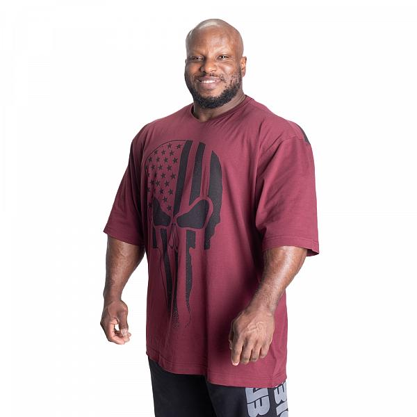 Better Bodies Skull Union Iron Tee - Maroon Detail 2