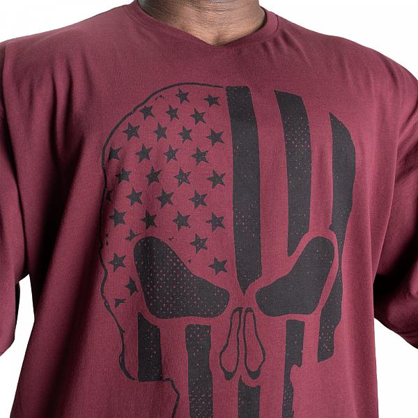 Better Bodies Skull Union Iron Tee - Maroon Detail 4