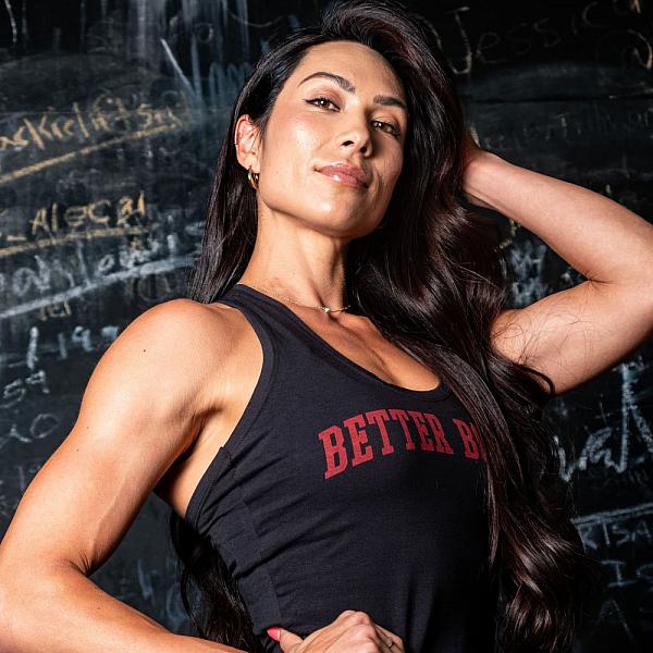Better Bodies Crop T-Back - Black/Red Detail 1