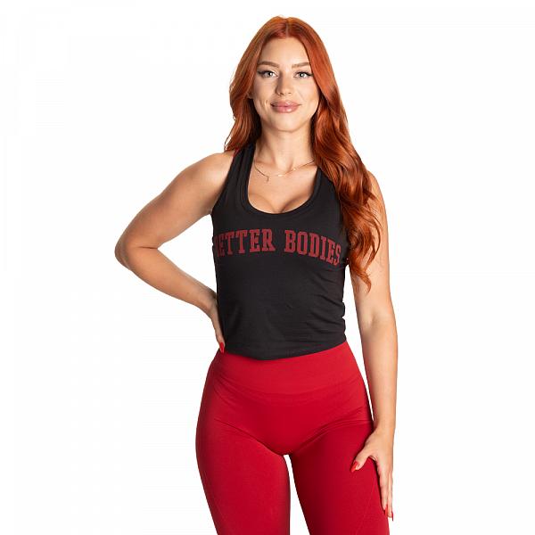 Better Bodies Crop T-Back - Black/Red Detail 2