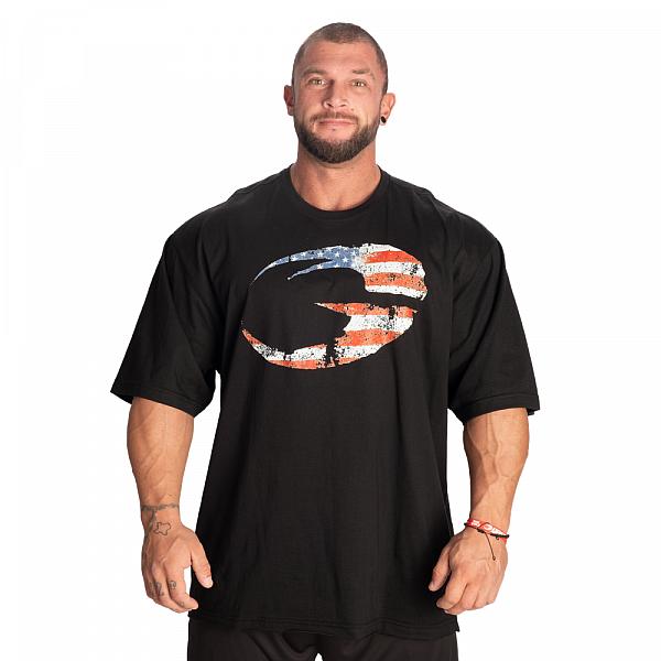 GASP Pump Cover Iron Tee - Black/US Flag Detail 1