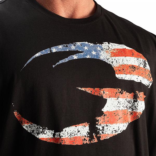 GASP Pump Cover Iron Tee - Black/US Flag Detail 4
