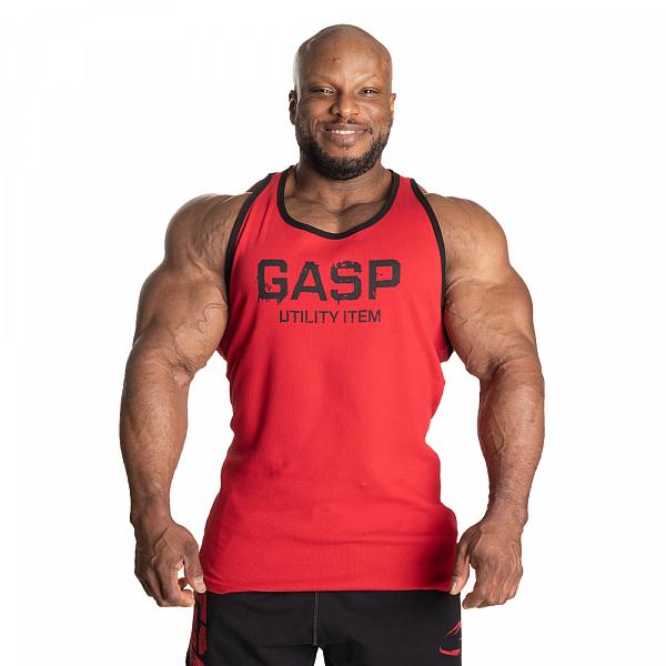 GASP Ribbed T-back - Chili Red Detail 1