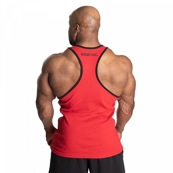 GASP Ribbed T-back - Chili Red Detail 2
