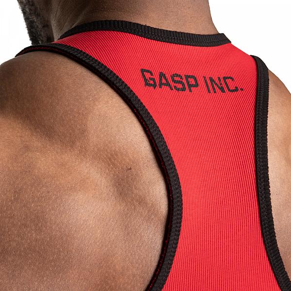 GASP Ribbed T-back - Chili Red Detail 5