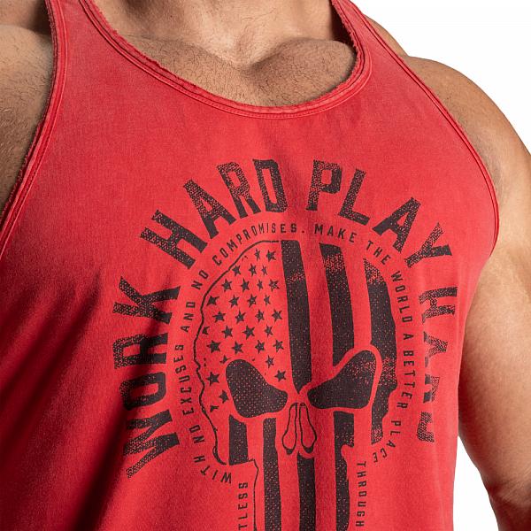 GASP Skull T-back - Acid Chili Red Detail 5