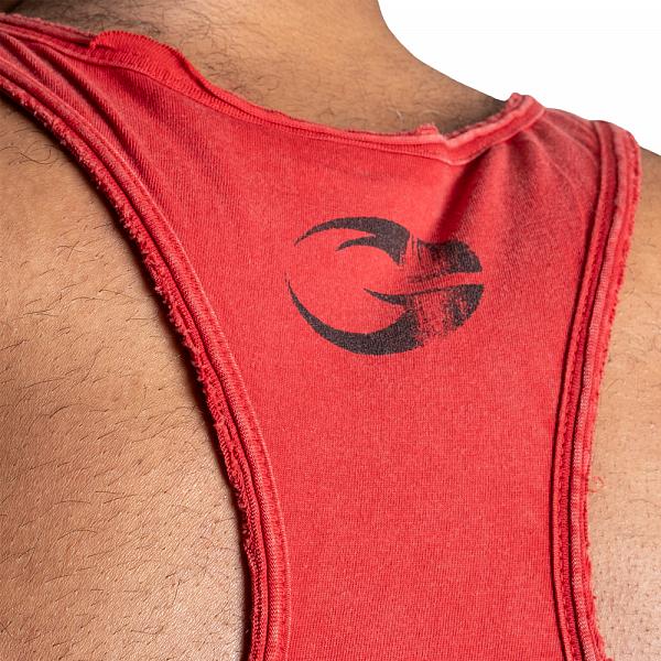 GASP Skull T-back - Acid Chili Red Detail 6