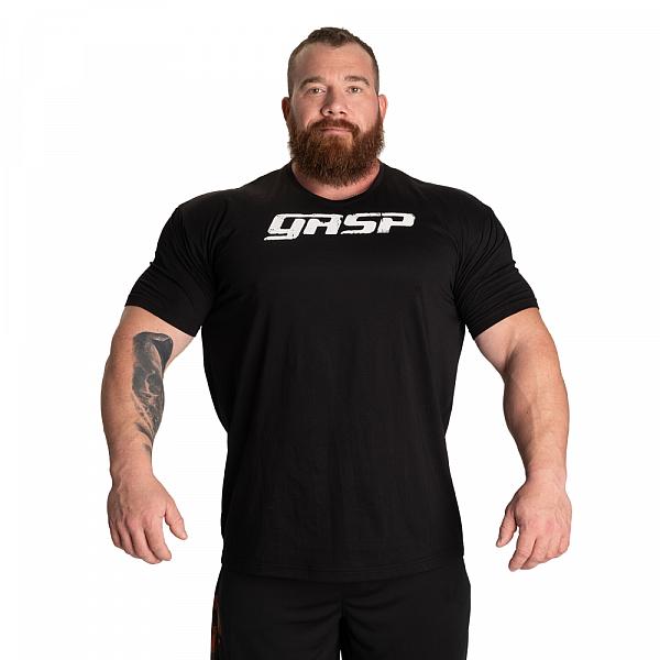GASP Legacy Gym Tee - Black/White Detail 1
