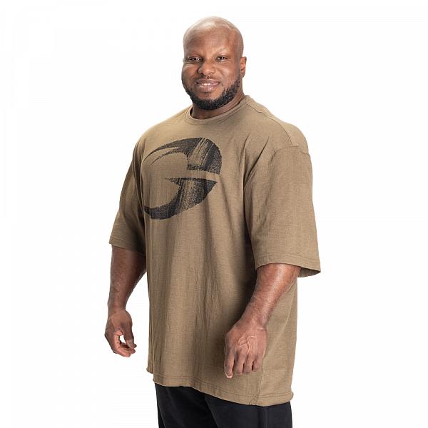 GASP Pump Cover Iron Tee - Army Green Melange Detail 3