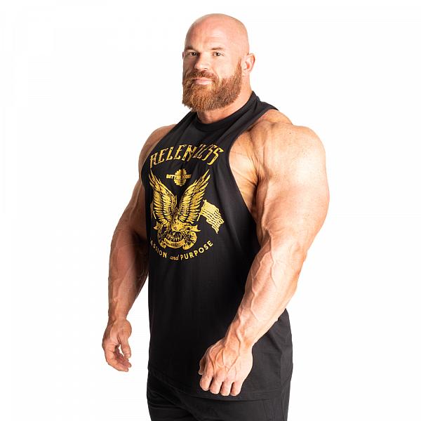 Better Bodies Relentless Cut Out Tank - Black/Yellow Detail 3