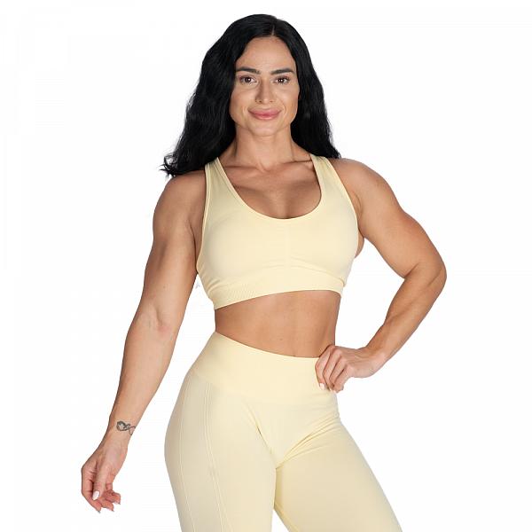 Better Bodies Scrunch Sports Bra - Washed Yellow Detail 1