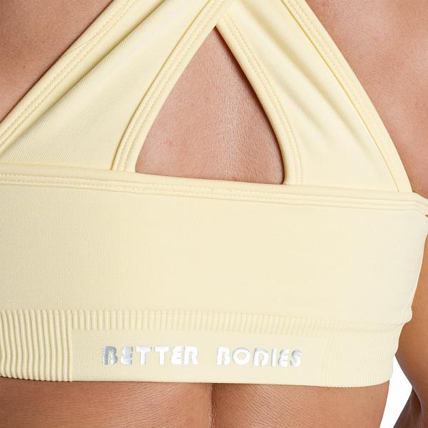 Better Bodies Scrunch Sports Bra - Washed Yellow Detail 5
