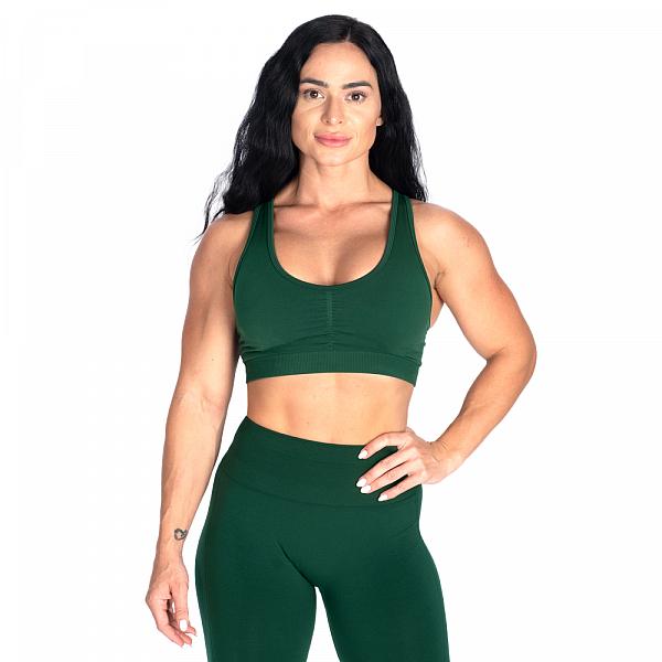 Better Bodies Scrunch Sports Bra - Emerald Green Detail 1