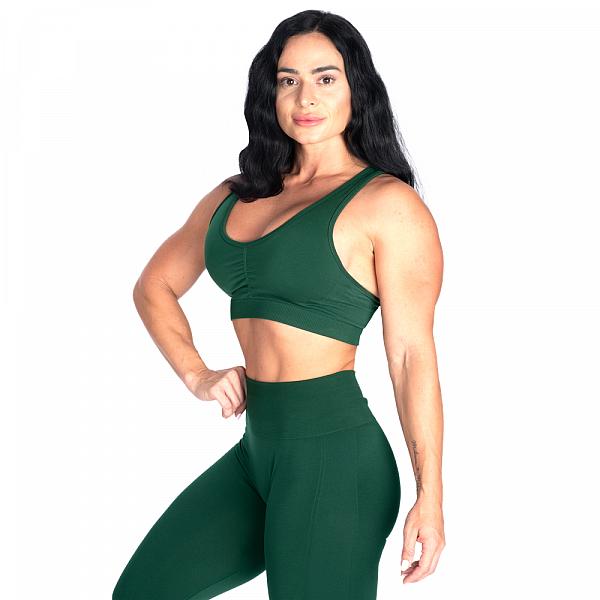 Better Bodies Scrunch Sports Bra - Emerald Green Detail 3