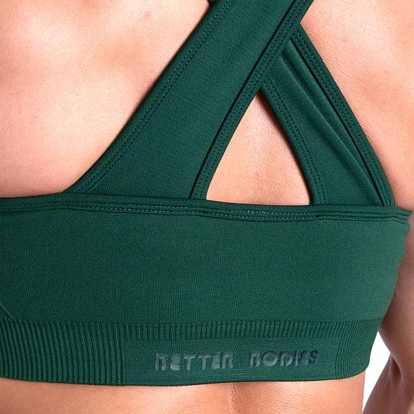 Better Bodies Scrunch Sports Bra - Emerald Green Detail 4