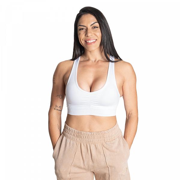 Better Bodies Scrunch Sports Bra - White Detail 1